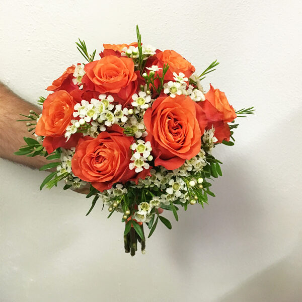 Svadobná kytica z oranžových ruží